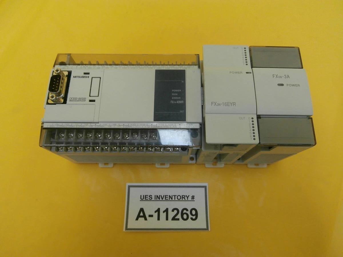Used Mitsubishi FX1N-40MR-ES/UL PLC Control Assembly MELSEC FX2N-16EYR FX0N-3A Used