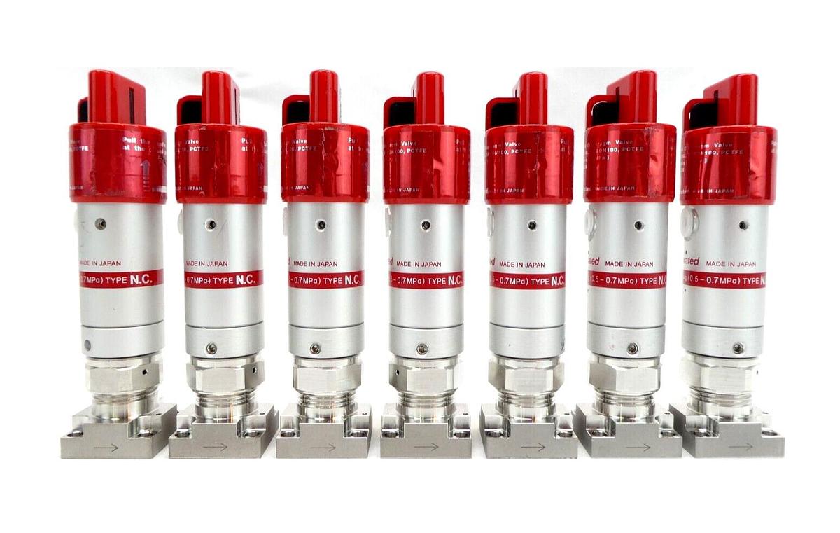 Used Fujikin 3870-04730 Hybrid Diaphragm Valve Reseller Lot of 7 Working Surplus