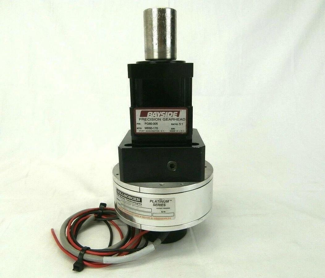 Used Kollmorgen 00D09D02001-1M Servo Motor with Gearhead PG60-005 Nordiko 9550 Used