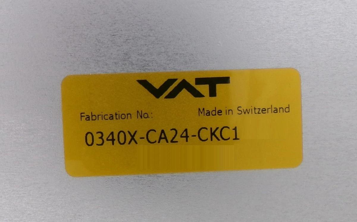 VAT 0340X-CA24-CKC1 300mm Pneumatic Chamber Slit Valve New Surplus