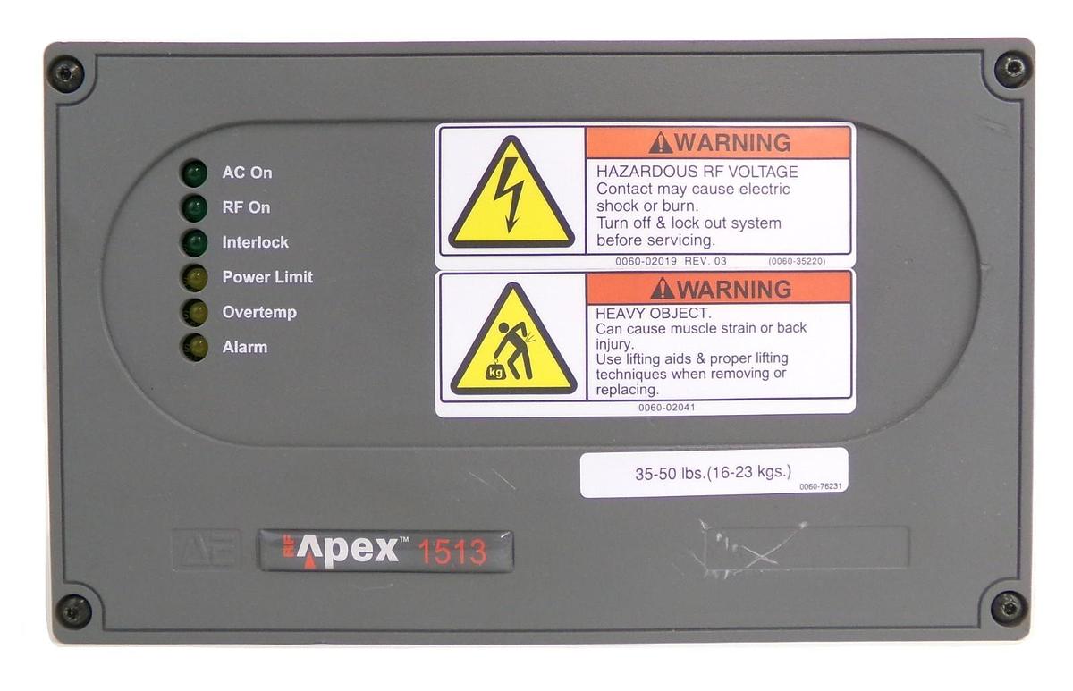 Used Apex 1513 AE Advanced Energy Unmarked RF Generator Working Spare