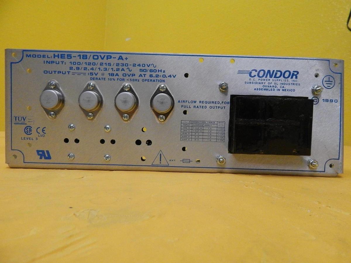 Used Condor HE2-18-A+ Power Supply HE5-18/OVP-A+ HCBB105W-A+ HCC15-3-A+ Lot of 5 Used