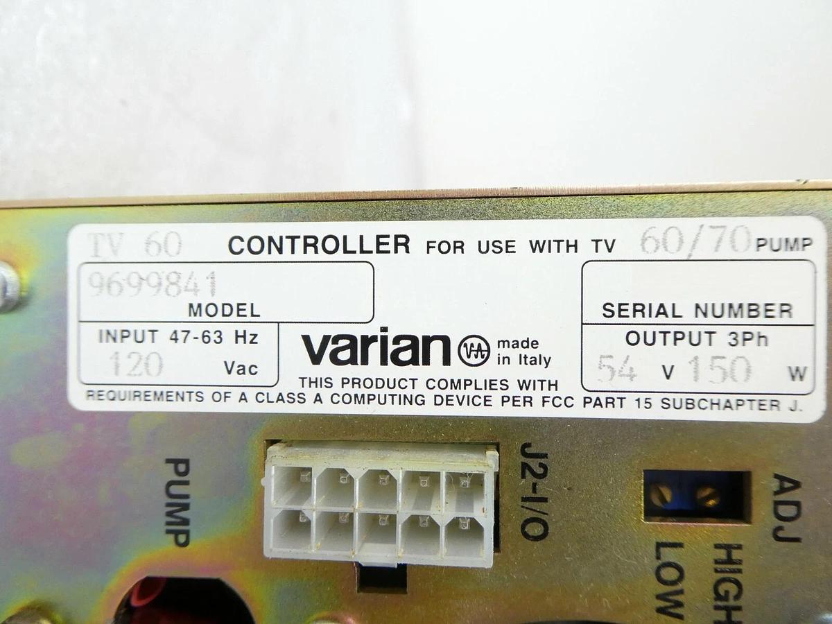Used TV 60 Varian Vacuum Technologies 9699841 Turbomolecular Pump Controller Working