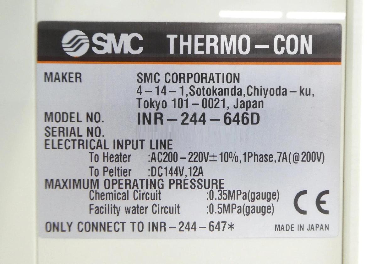 Used SMC INR-244-646D Heat Exchanger THERMO-CON Working Surplus