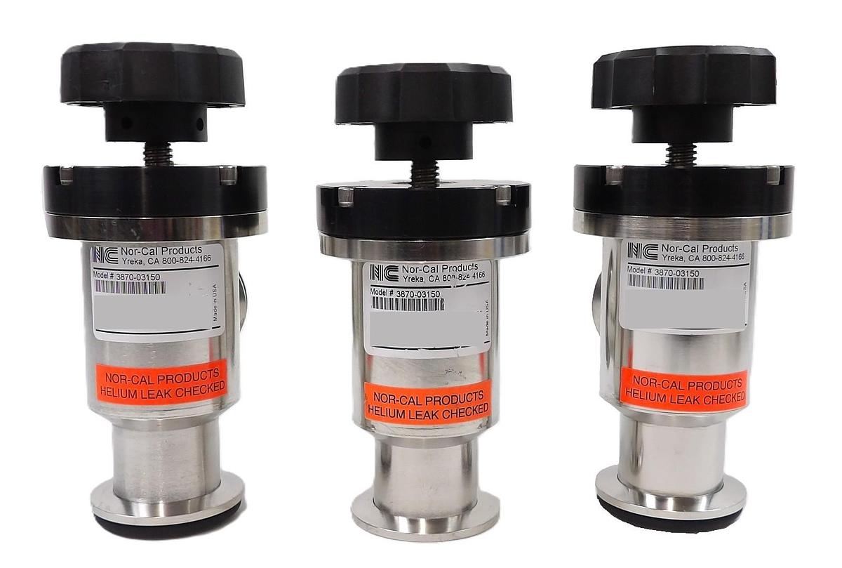 Used Nor-Cal 3870-03150 Pneumatic Angle Valve Reseller Lot of 3 Working Surplus