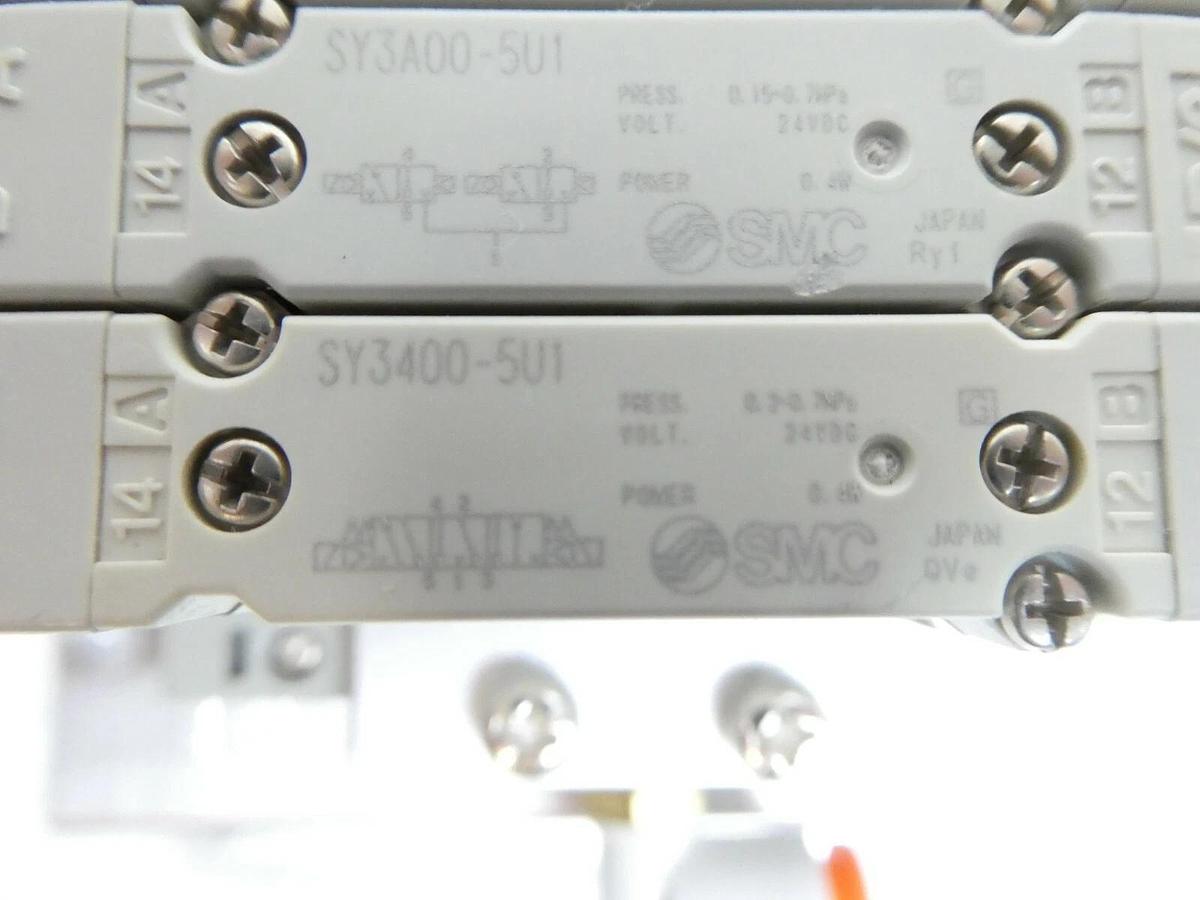 Used AMAT Applied Materials Pneumatic Block 1 SMC 16-Port Manifold INR587-33 Working