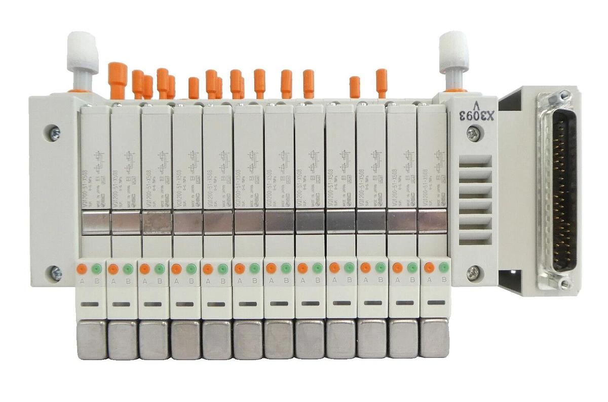 Used SMC VV5Q11-12-X3093V 12-Port Pneumatic Manifold AMAT 4060-00946 Working Surplus