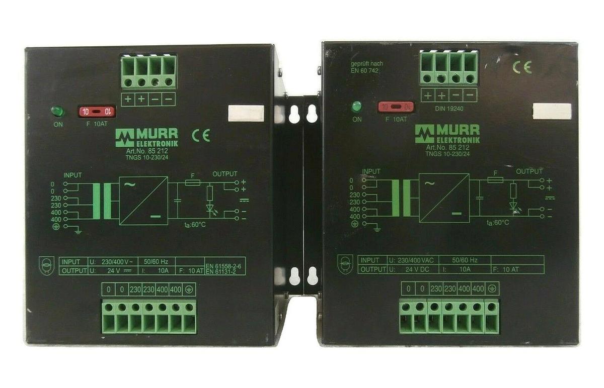 Used Murr Elektronik TNGS 10-230/24 DC Power Supply 85 212 Reseller Lot of 2 Working