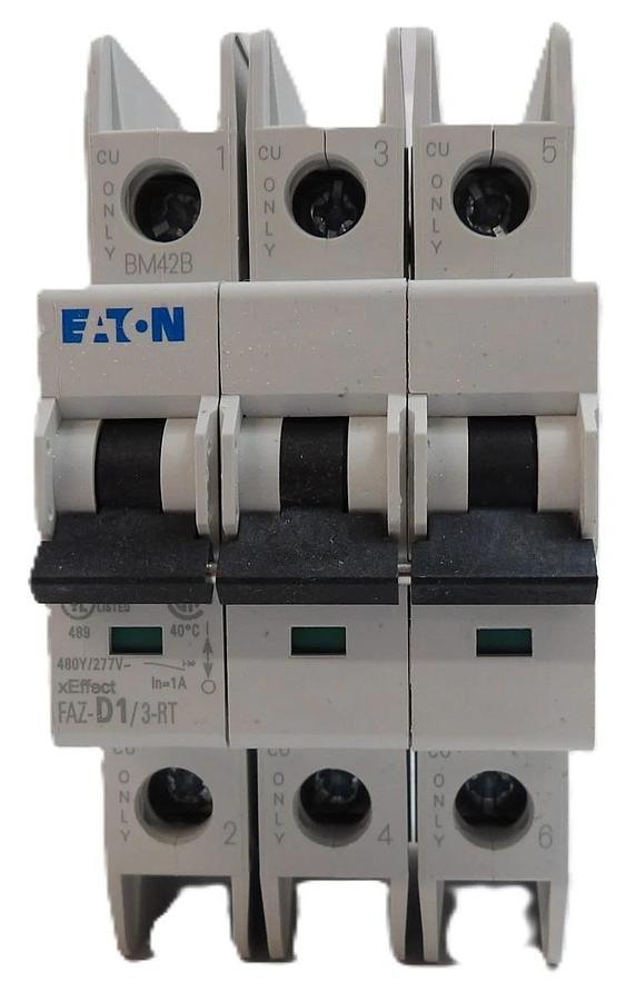 Used Eaton FAZ-D1/3-RT Miniature 3 Pole Circuit Breaker Lot of 8 Working