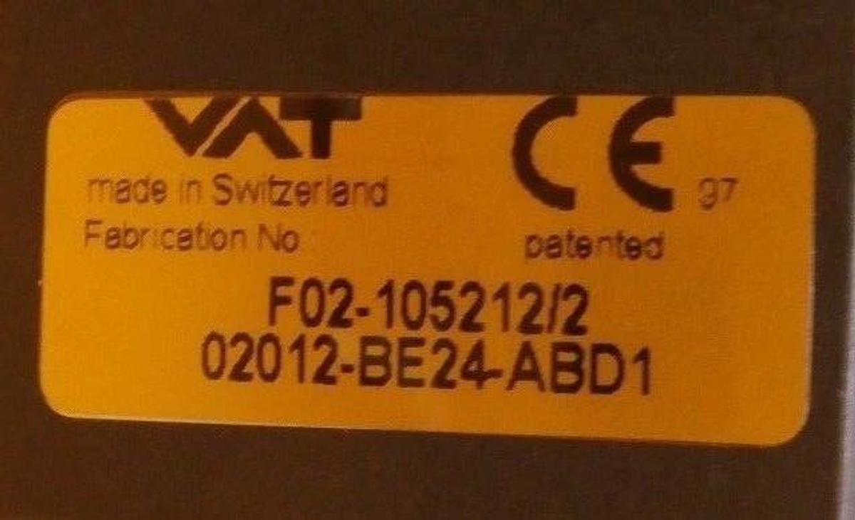 Used VAT 02012-BE24-ABD1 Pneumatic Vacuum Slit Valve Used Working