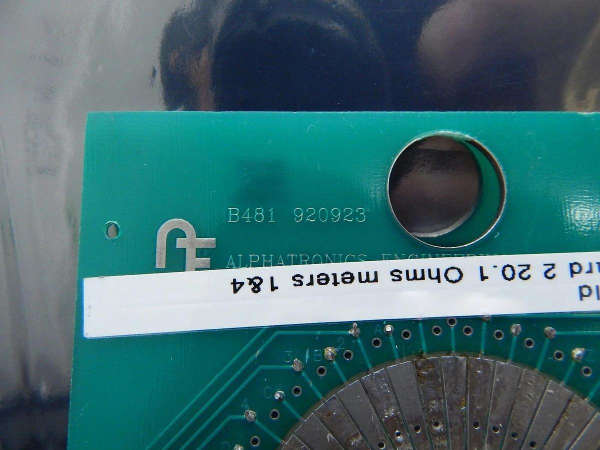 Used Alphatronics Gold Card 2 Probe Card PCB Standard B481 20.1 Ohms Meters 1&4 Used