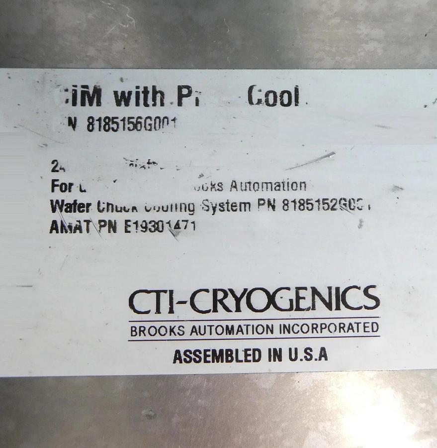 Used CTI-Cryogenics 8185156G001 CIM with Pre Cool Module Untested Surplus