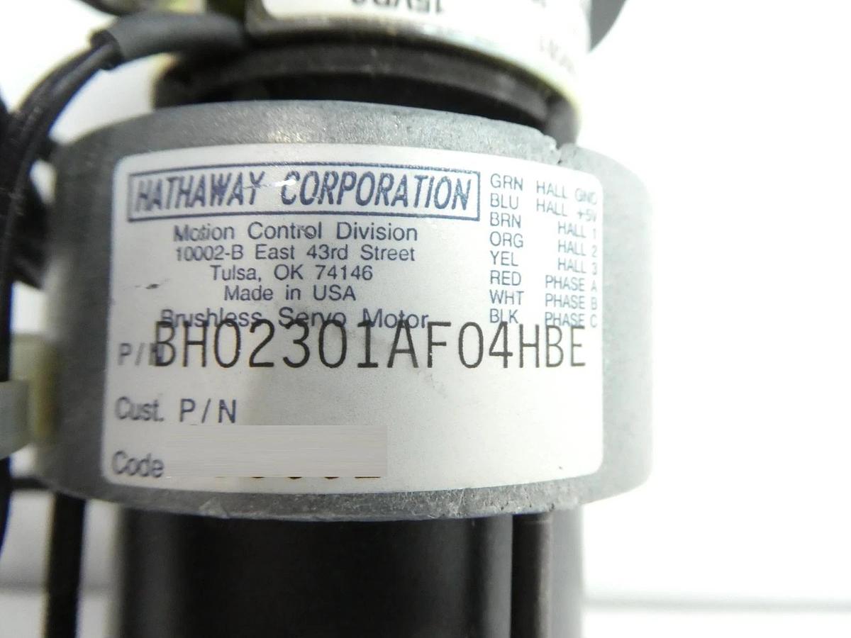 Used Hathaway BH02301AF04HBE Servo Motor w/ Brake 320250100C01 ASM T61105-2 Used