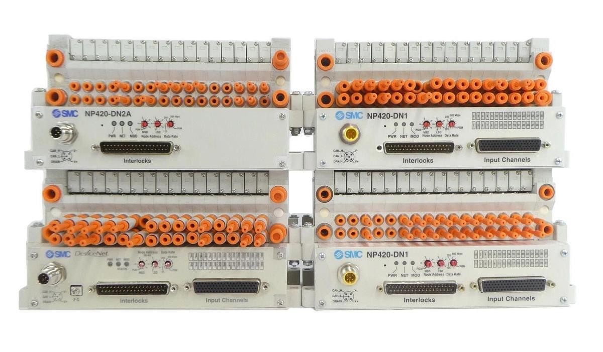 Used SMC VV5Q11 16-Port Pneumatic Manifold Reseller Lot of 4 Working Surplus