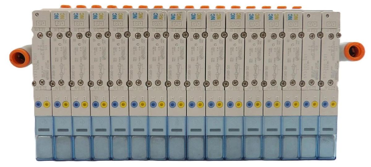 Used SMC SS5Y3-50SDA-X1158 16-Port Ethercat Pneumatic Manifold Working