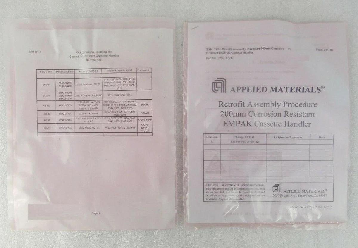 AMAT Applied Materials 0242-37433 EMPAK 200mm Cassette Handler Retrofit Kit New