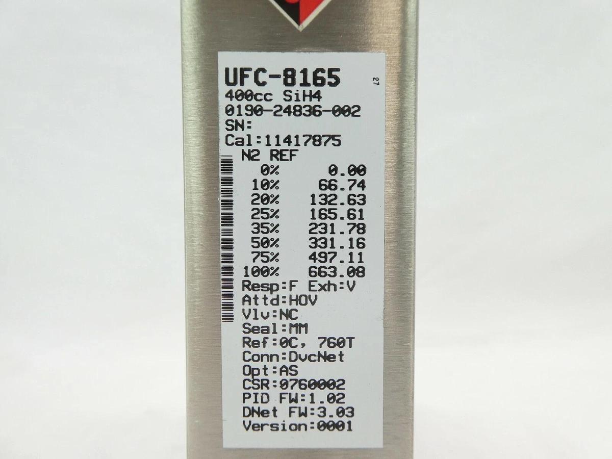 Used Celerity UFC-8165 Mass Flow Controller MFC AMAT 0190-24836 400cc SiH4 Working