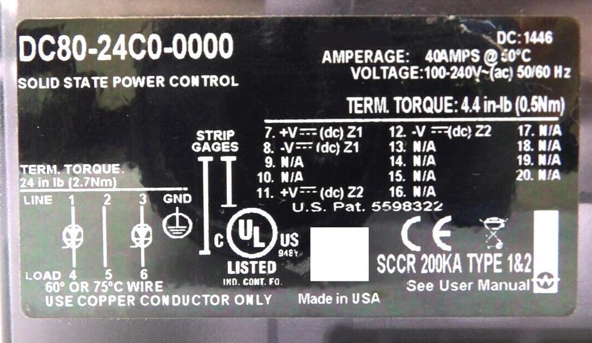 Used Watlow DC80-24C0-0000 Solid State Power Controller DIN-a-mite Lot of 4 Working