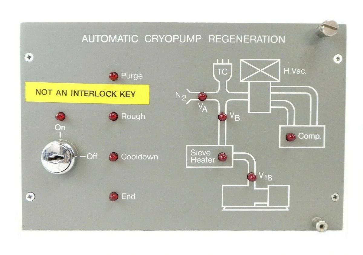 Used Varian 106564001 Automatic Cryopump Regeneration Controller Rev. B No Key Spare