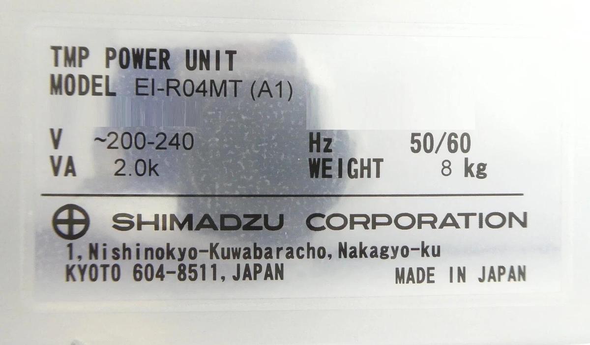 Used TMP Shimadzu EI-R04MT (A1) Turbomolecular Pump Controller EI-R04MT Working
