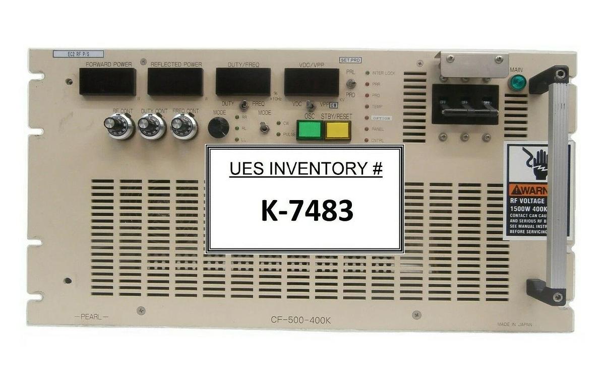 Used Pearl Kogyo CF-500-400K(CE) RF Power Supply Hitachi M-712E No Handle Working