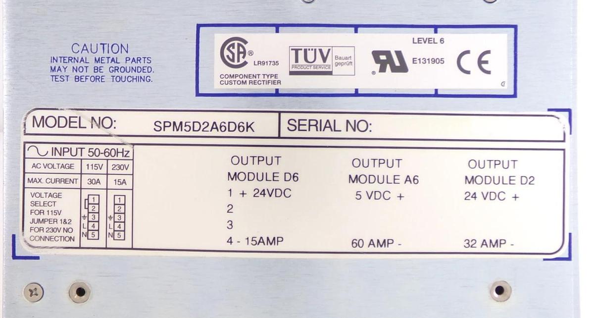 Used Power-One SPM5D2A6D6K Switching Power Supply International Series Working