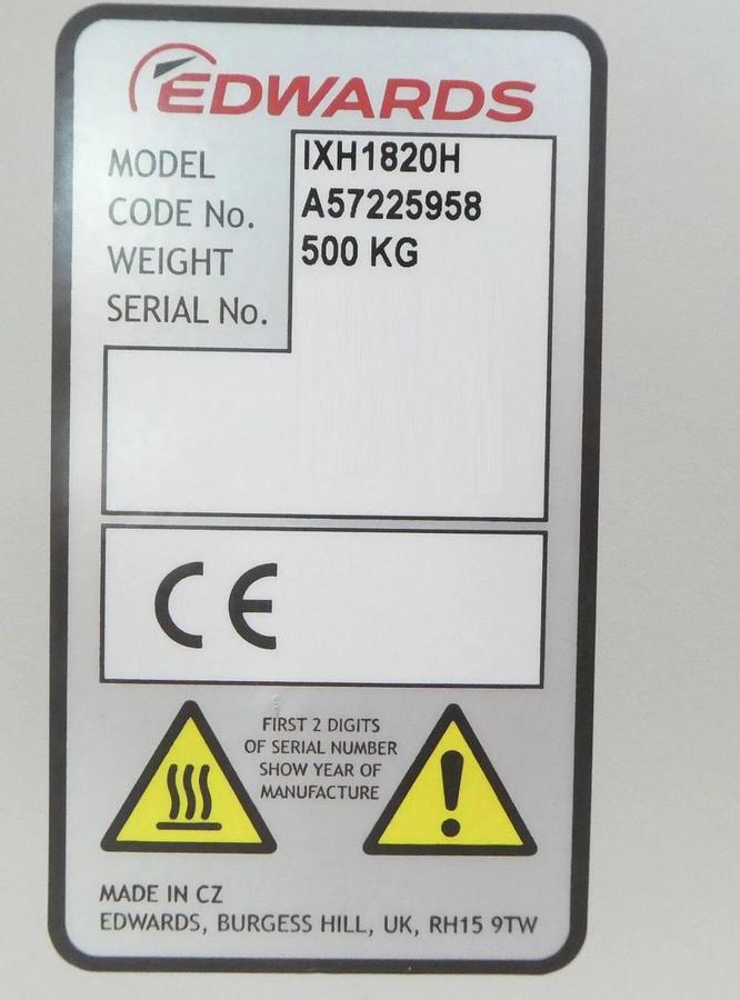 Refurbished iXH 1820H Edwards A57225958 Dry Vacuum Pump IXH1820H Manufacturer Refurbished