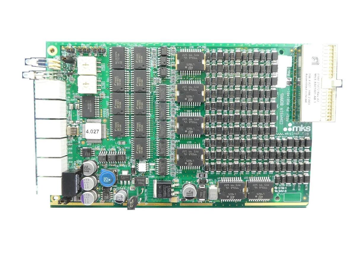 Used MKS Instruments AS01491-AB-1 PCB Card CDN491R AMAT 0190-27072 Missing Face Plate