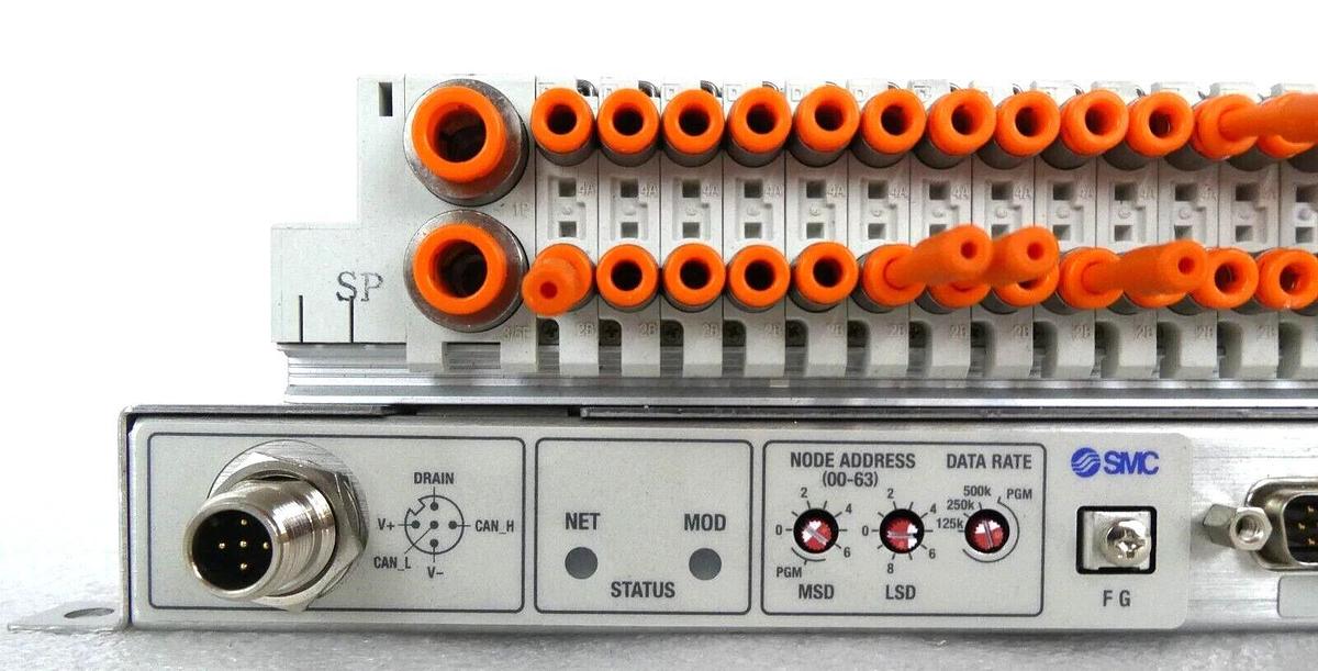 Used SMC IN587-21 21-Port Pneumatic Manifold SJ2A60T-5NFZ-N1-X21 Working Surplus