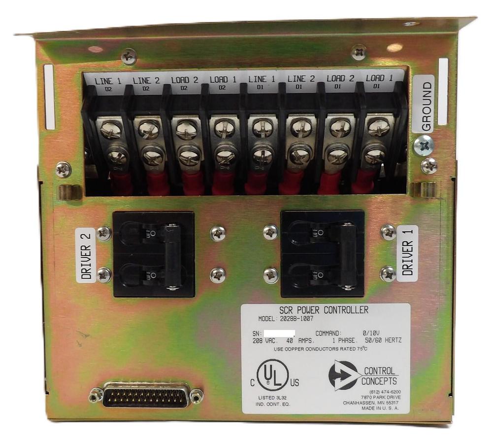 Used Control Concepts 2028B-1007 SCR Power Controller Module Working Surplus