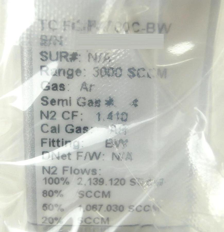 Aera TC FC-PA780C-BW Mass Flow Controller MFC FC-PA780c 3 SLM Ar New Surplus