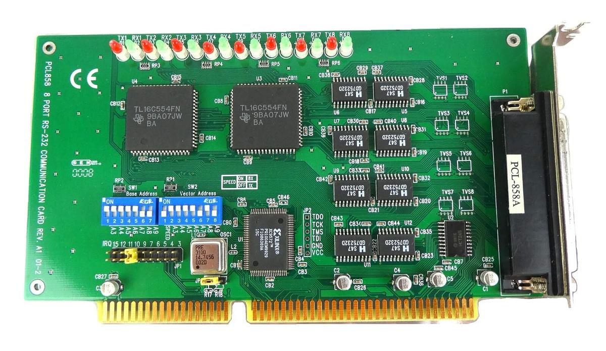 Used Advantech PCL-858A 8 Port RS-232 Communication PCB Card PCL858 Working Surplus