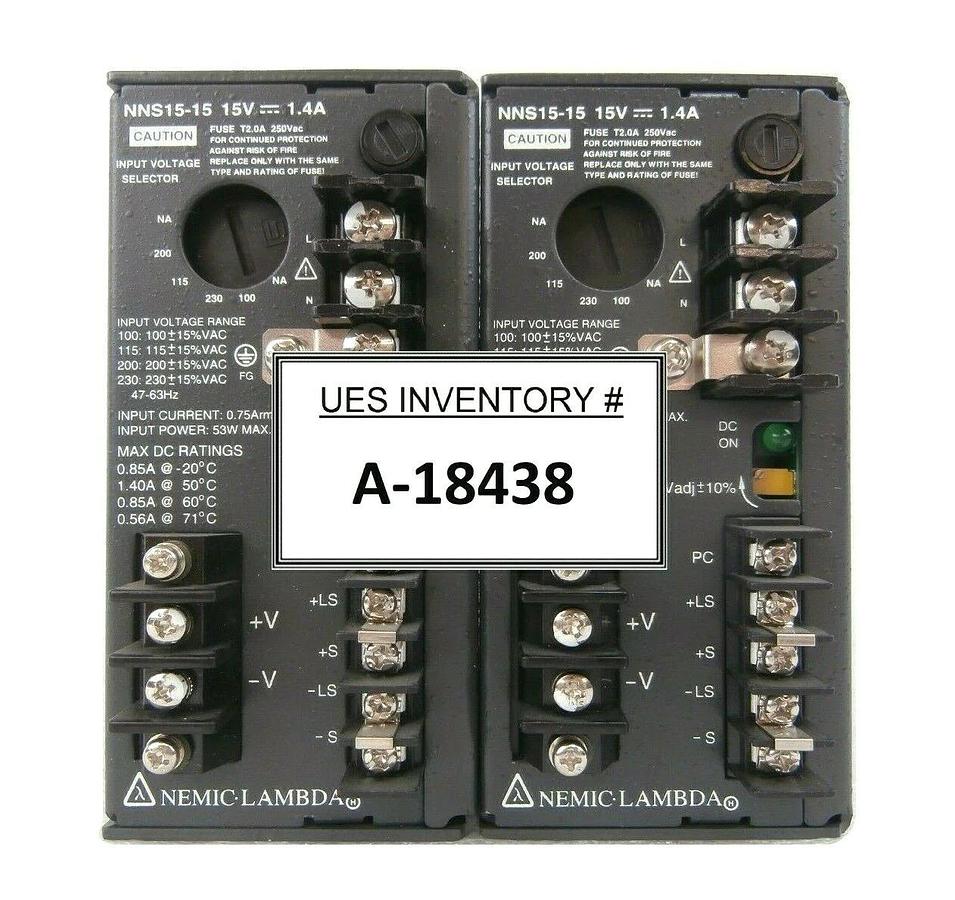 Used Nemic-Lambda NNS15-5 Power Supply Reseller Lot of 2 Hitachi I-900SRT Working