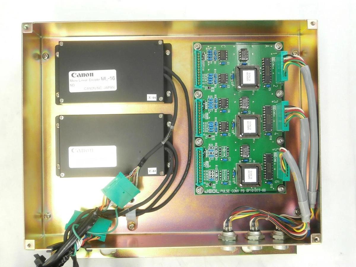 Used JEOL AMP BOX X and Y Micro Linear Encoder Assembly Canon ML-16 JWS-7555S Working