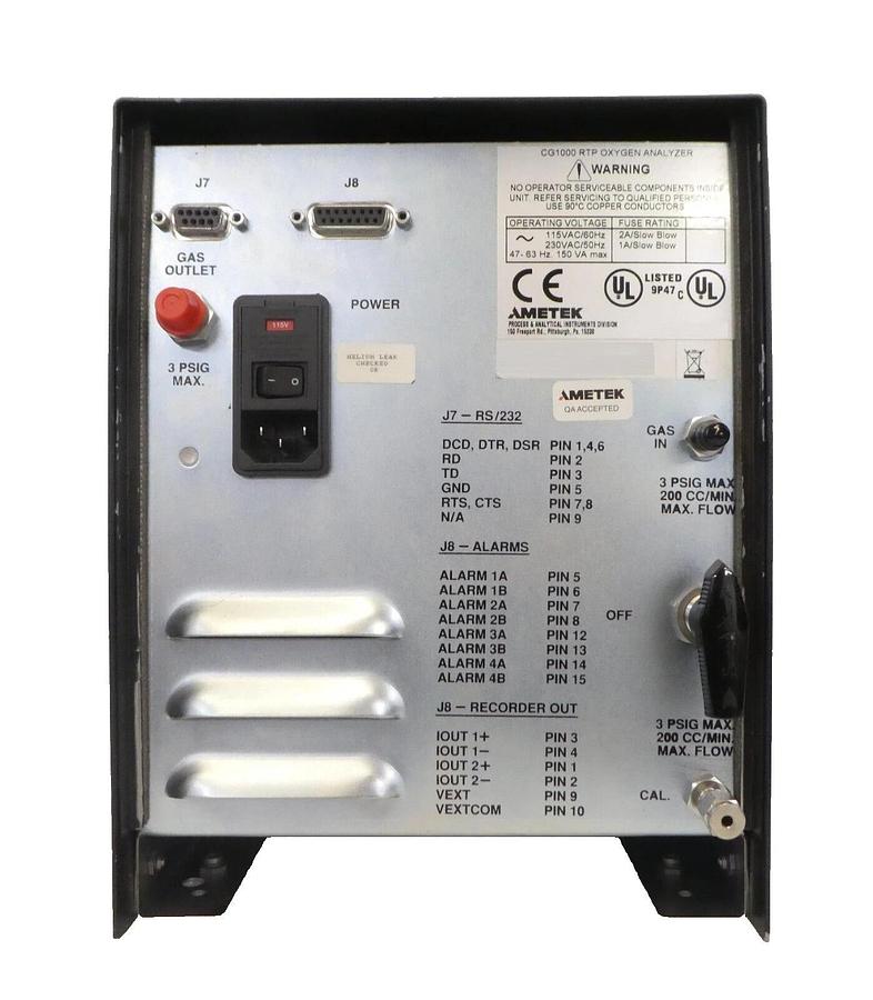Refurbished AMETEK Process Instruments Dycor CG-1000 RTP Oxygen Analyzer Refurbished