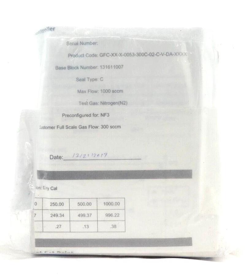 Pivotal Systems 32-03039 Mass Flow Controller MFC 300 SCCM NF3 New Surplus