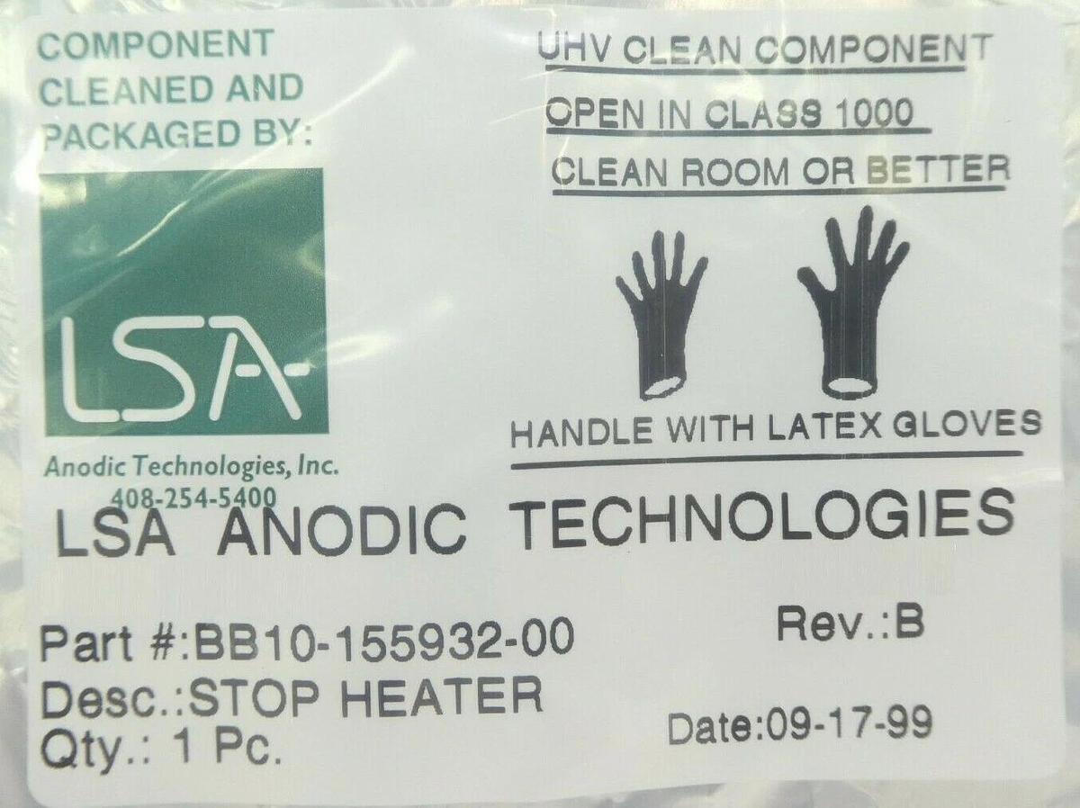 Used LSA Anodic Technologies BB10-155932-00 Stop Heater Pin Plate Rev. B Working