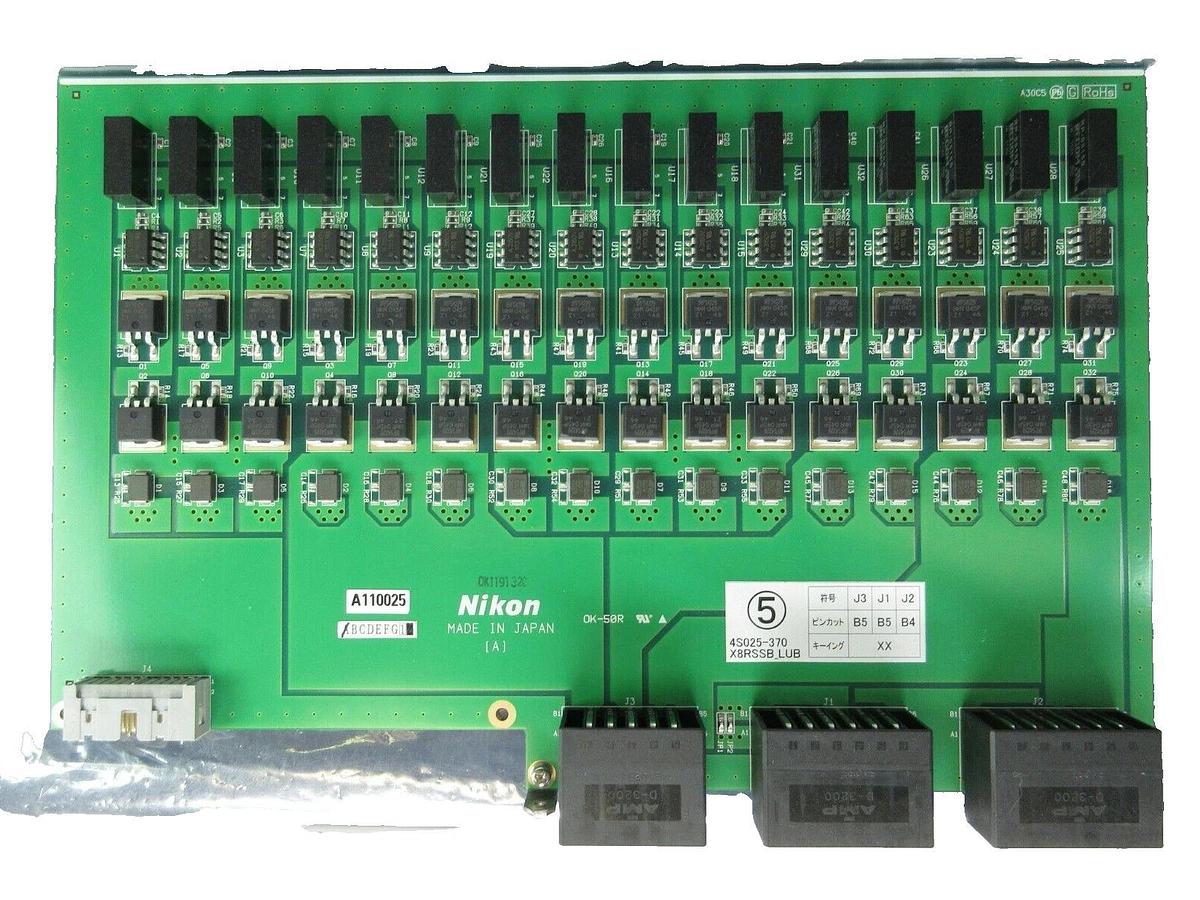 Used Nikon Precision 4S025-370 Relay Interface Board PCB X8RSSB_LUB NSR Working