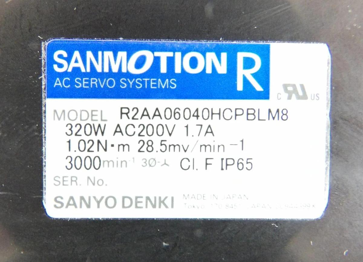Used Sanyo Denki R2AA06040HCPBLM8 AC Servo Motor SANMOTION R Lot of 2 Working