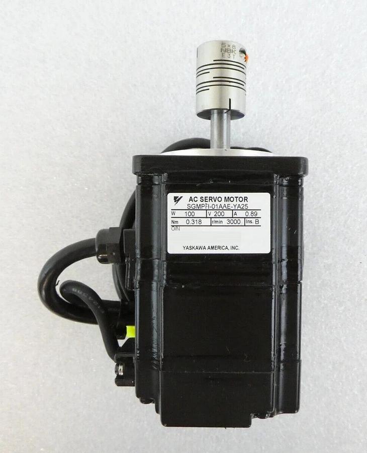 Used Yaskawa Electric SGMPH-01AAE-YA25 AC Servo Motor SIGMA-2 Lot of 2 Working