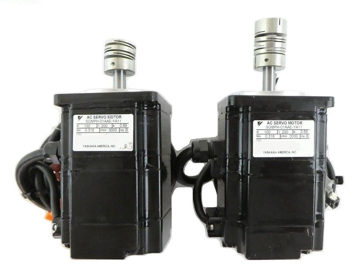 Used Yaskawa Electric SGMPH-01AAE-YA11 AC Servo Motor Reseller Lot of 2 Working