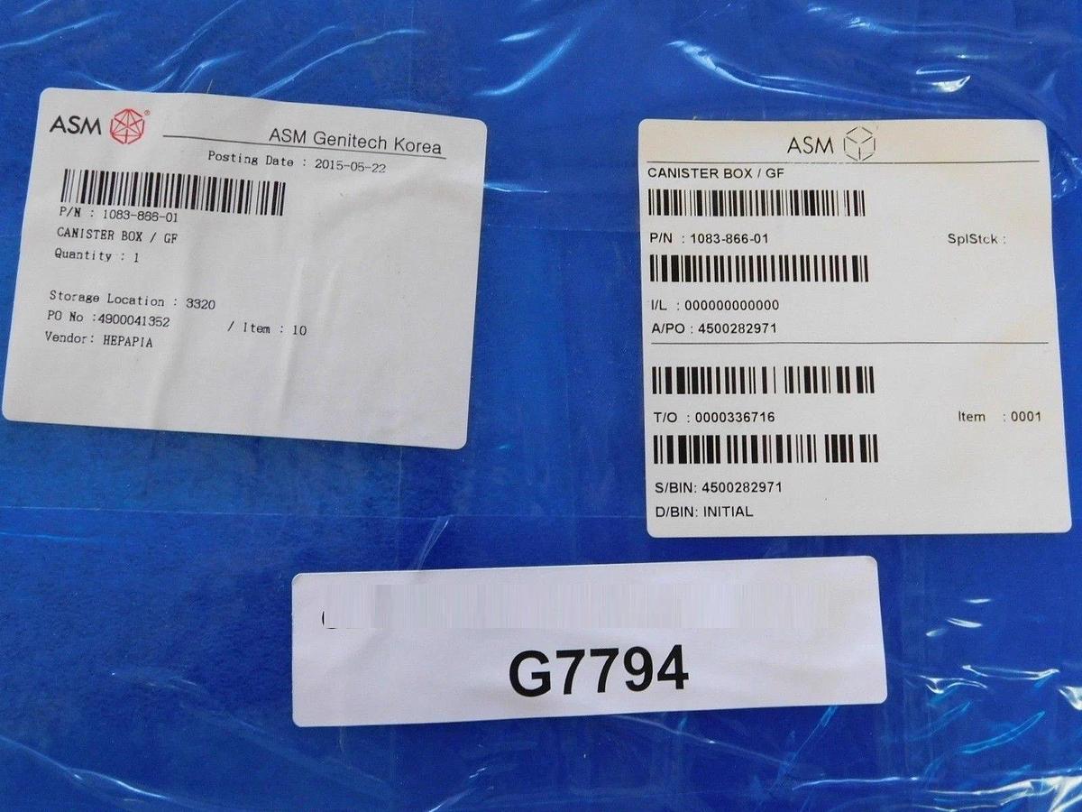 ASM 1083-866-01 CANISTER BOX / GF New Surplus