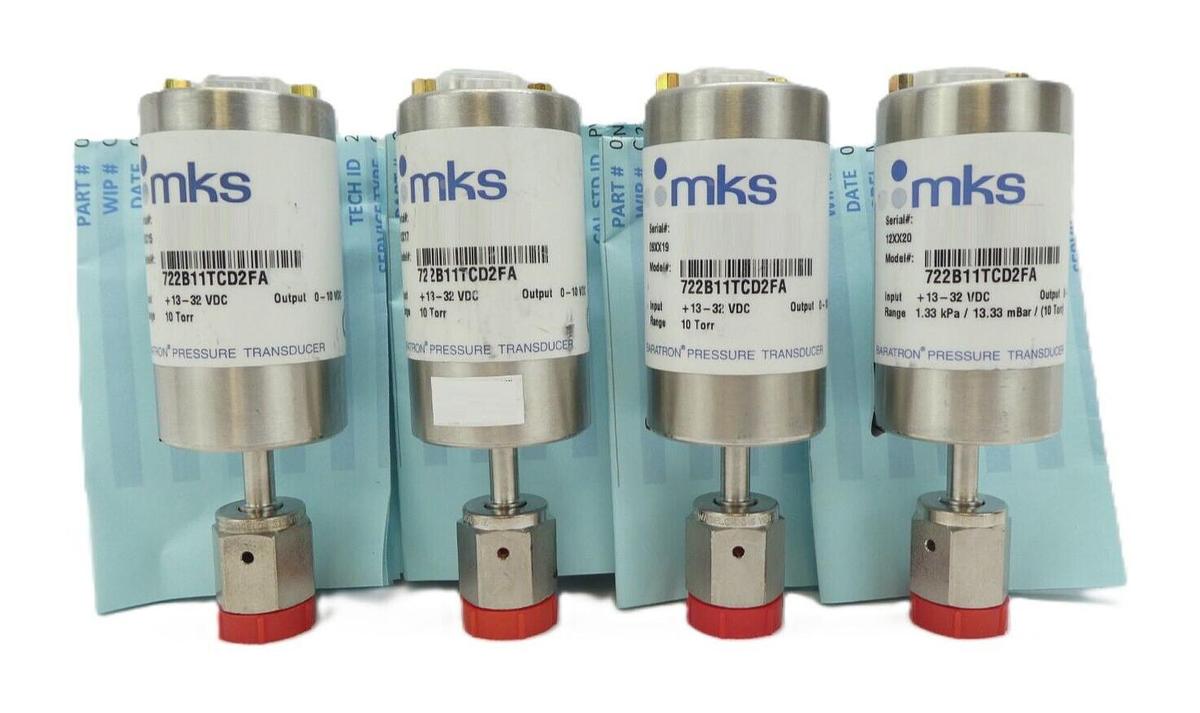 Refurbished MKS Instruments 722B11TCD2FA Baratron Transducer Lot of 4 OEM Refurbished