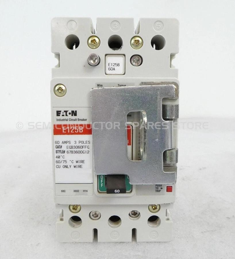 Used Eaton E125B Circuit Breaker Lot of 4 EGB2040FFG EGB3030FFG EGB3060FFG Working