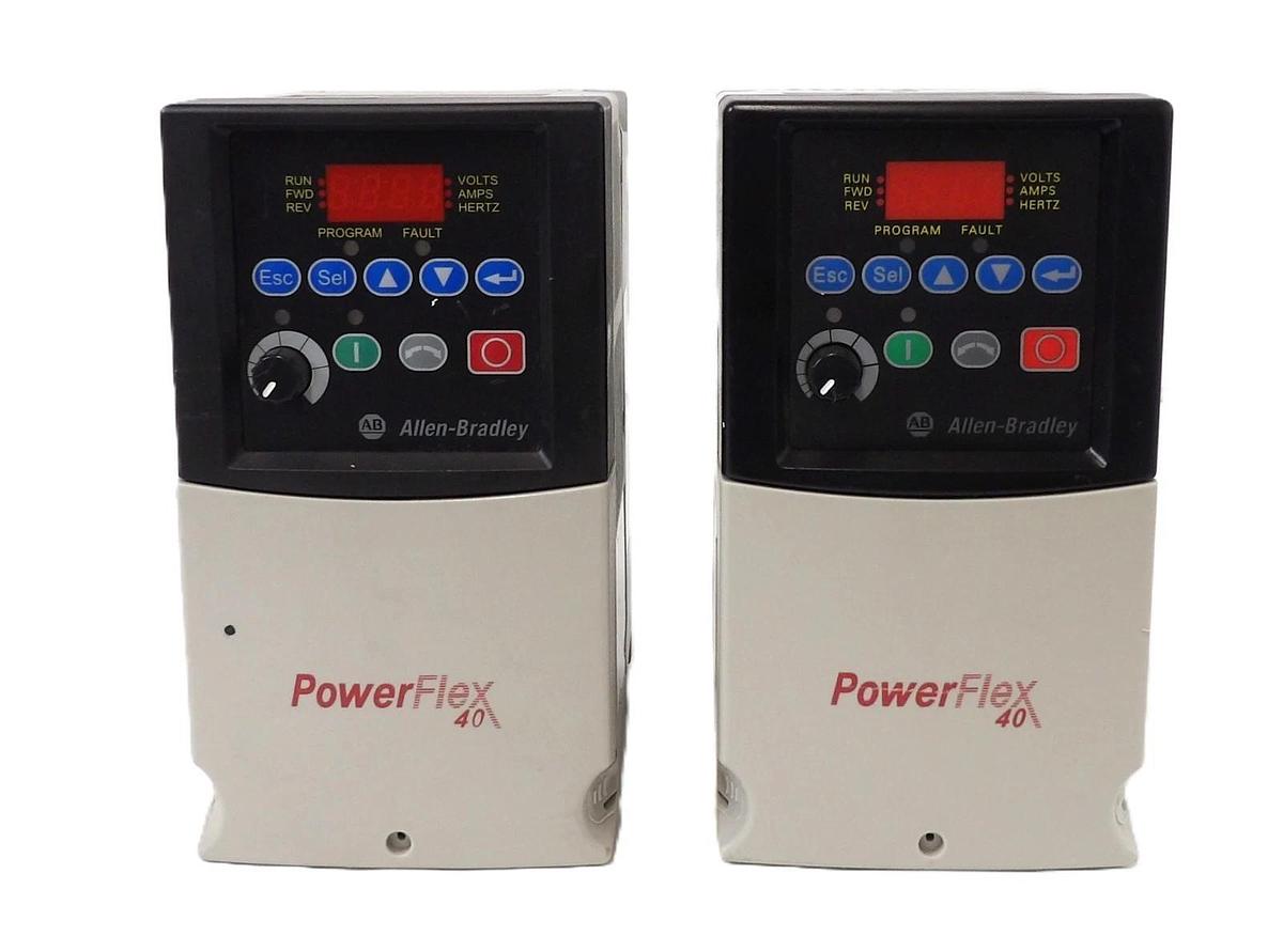 Used Allen-Bradley 22B-B012N104 AC Drive PowerFlex 40 Lot of 2 Working