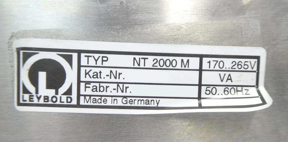 Used Leybold NT 2000 M Turbomolecular Pump Controller MAG.DRIVE L Working Surplus