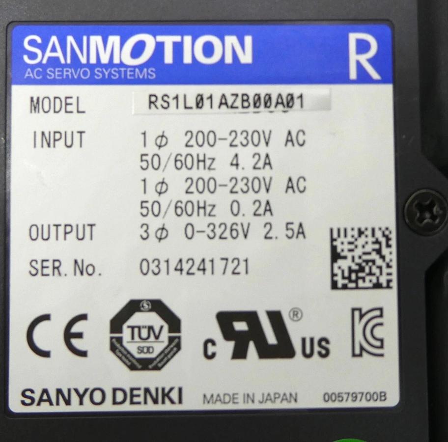 Used Sanyo Denki RS1L01AZB00A01 Servo Drive SANMOTION R Reseller Lot of 2 Working