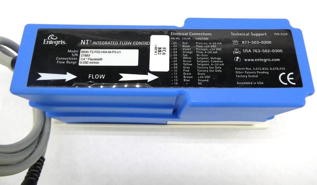 Used Entegris 6500-T2-F02-H04-M-P2-U1 InVue Integrated Flow Controller Working Spare