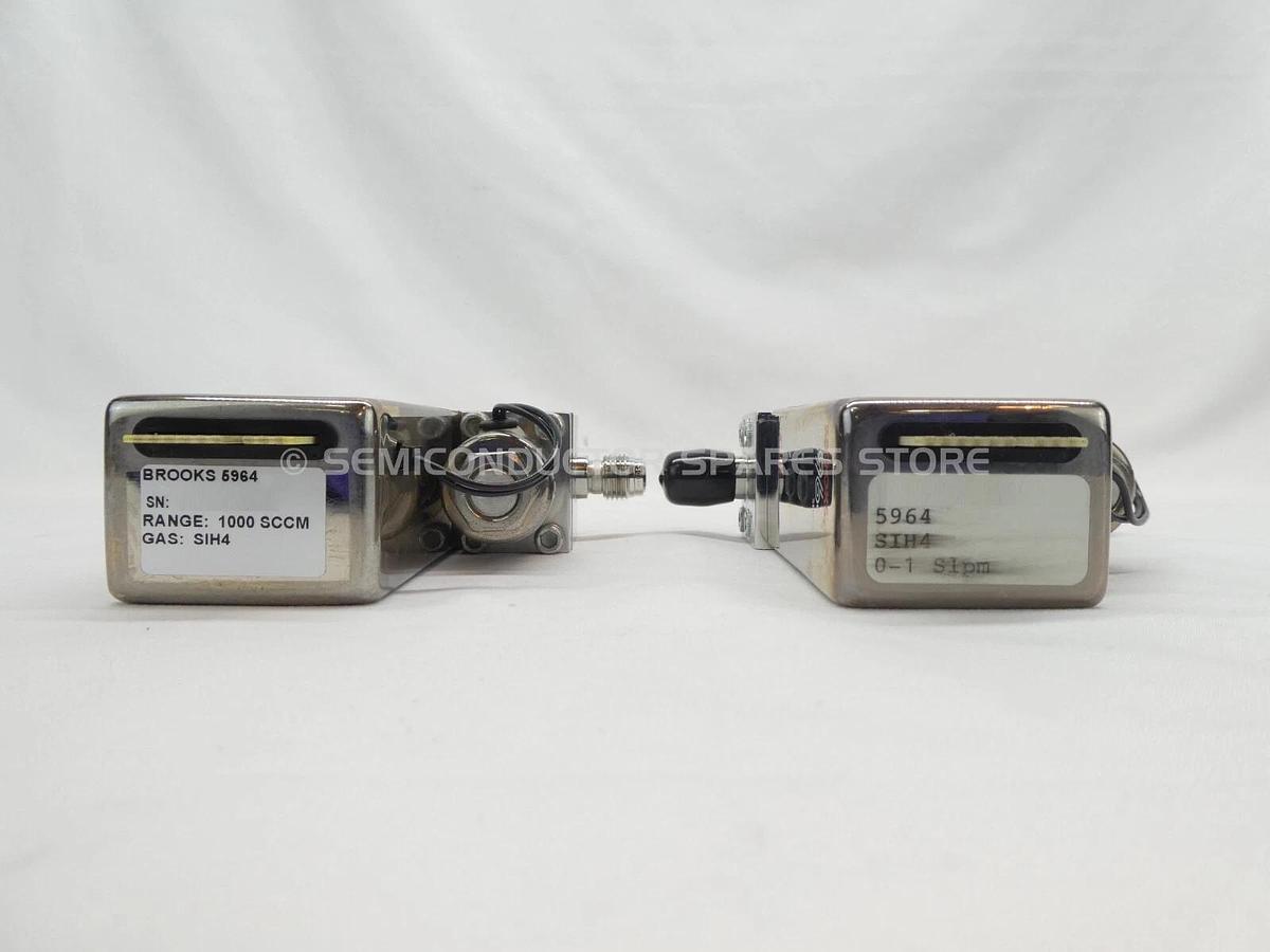 Refurbished Brooks 5964 Mass Flow Controller MFC 1000 SCCM SIH4 Lot of 2 OEM Refurbished