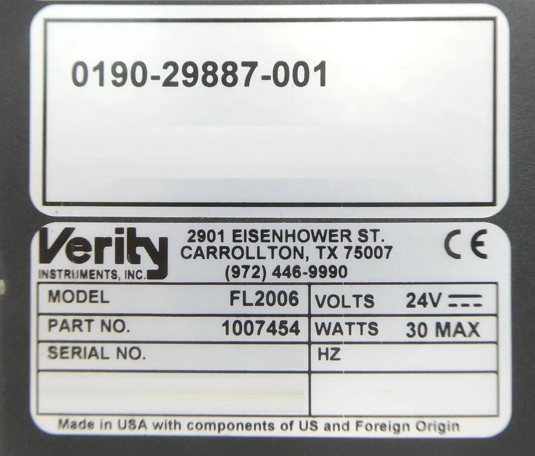 Used Verity 1007454 Flash Lamp Module FL2006 AMAT 0190-29887 Working Surplus